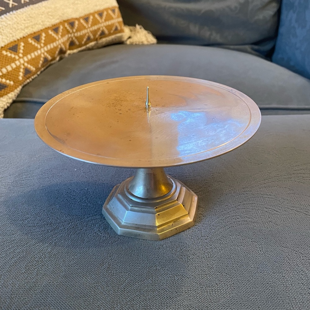 Round Brass Candle Pedestal